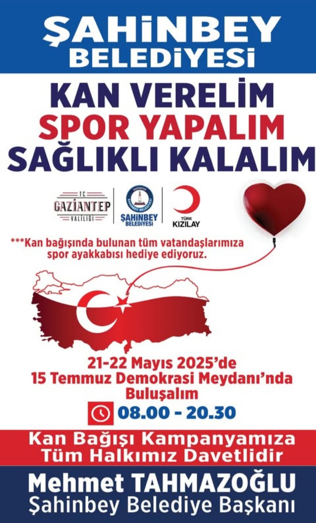 Şahinbey Belediye’sinden Örnek: Kan Verene Spor Ayakkabı Hediye!