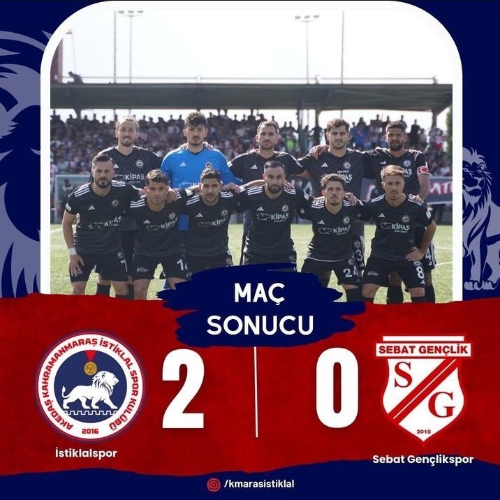 Kahramanmaraş İstiklalspor, Sebat Gençlik’i 2-0 Mağlup Ederek 2. Lig Yolunda Dev Avantaj Elde Etti