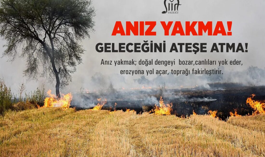 Siirt Valiliği, anız yangınlarıyla