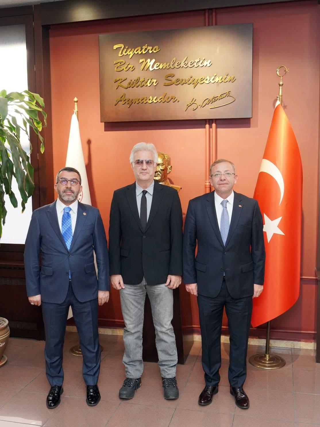 Vali Polat ve Milletvekili Çalkın’dan Devlet Tiyatroları Genel Müdürü Tamer Karadağlı’ya Ziyaret
