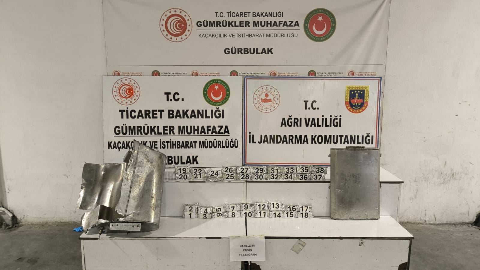 Ağrı’da Jandarma Zehir Tacirlerine Fırsat Verilmedi; 11 Kg Eroin Ele Geçirildi