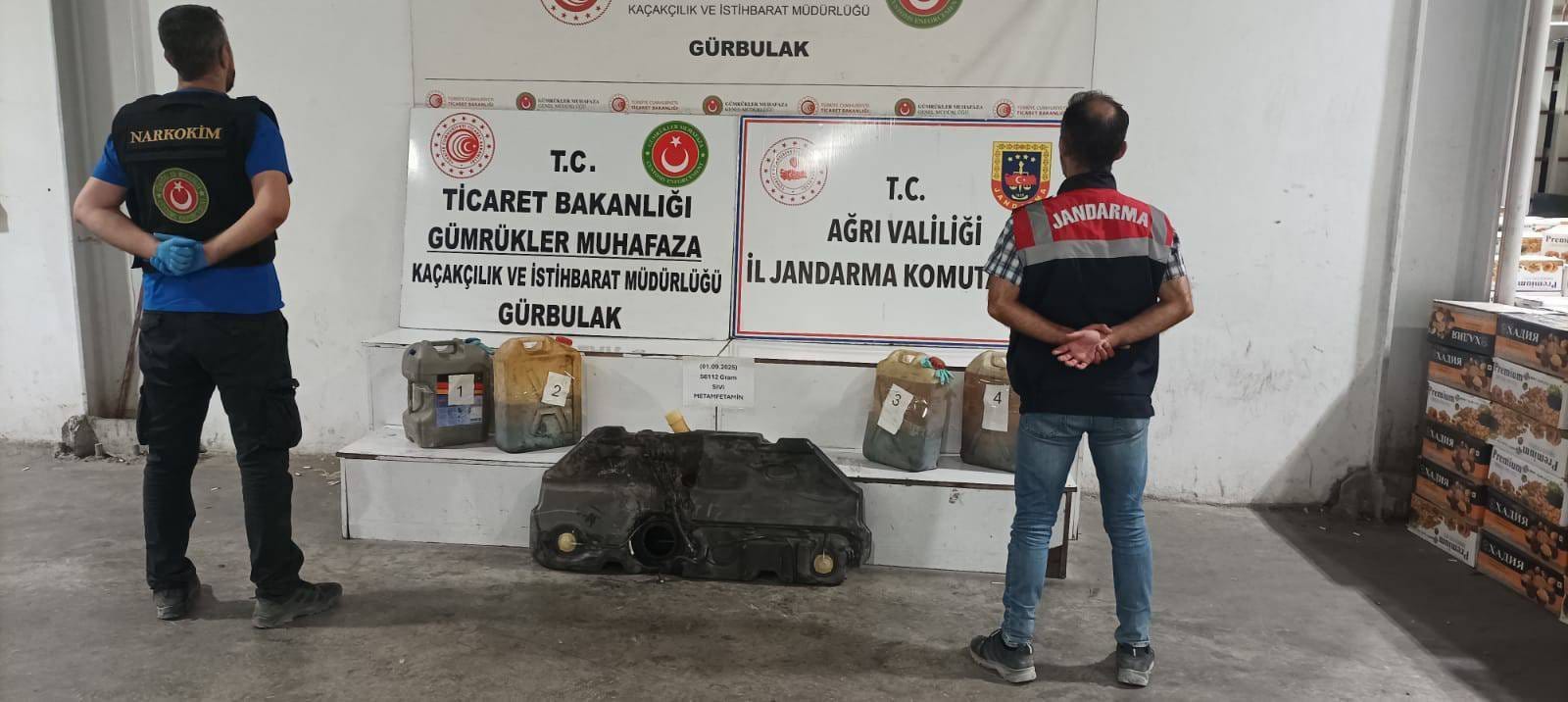 Ağrı’da Jandarma’dan Gümrük Operasyonu; 56 Kilo 112 Gram Sıvı Metamfetamin Ele Geçirildi.