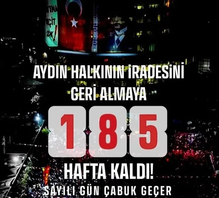 Başkan Ömer Günel’den “Geri Sayım” Paylaşımı: 185 Hafta Kaldı OĞUZHAN TÜRK – AYDIN/TEK