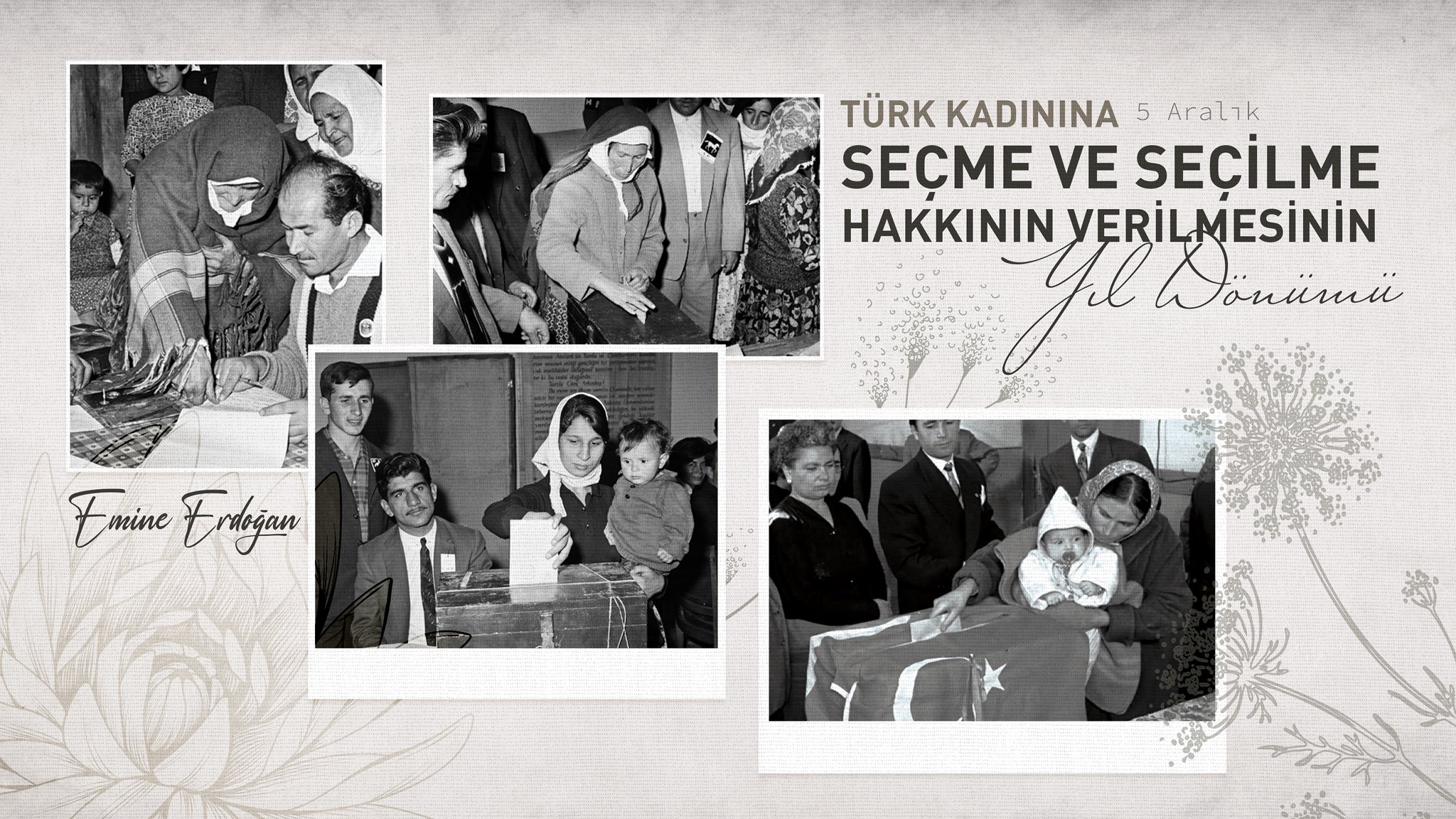 Emine Erdoğan, Kadınlara Seçme ve Seçilme Hakkının 91’inci Yılını Kutladı
