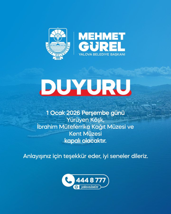 Yalova’da Müzeler Yılın İlk Günü Ziyarete Kapalı Olacak