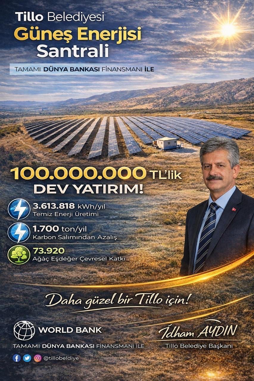 Tillo Belediyesi’nden 100 Milyon TL’lik Güneş Enerjisi Yatırımı