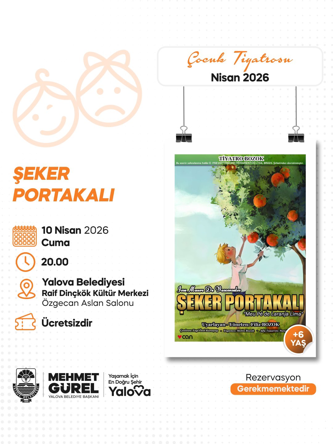 Şeker Portakalı Tiyatro Oyunu Yalova’da Sahneleniyor