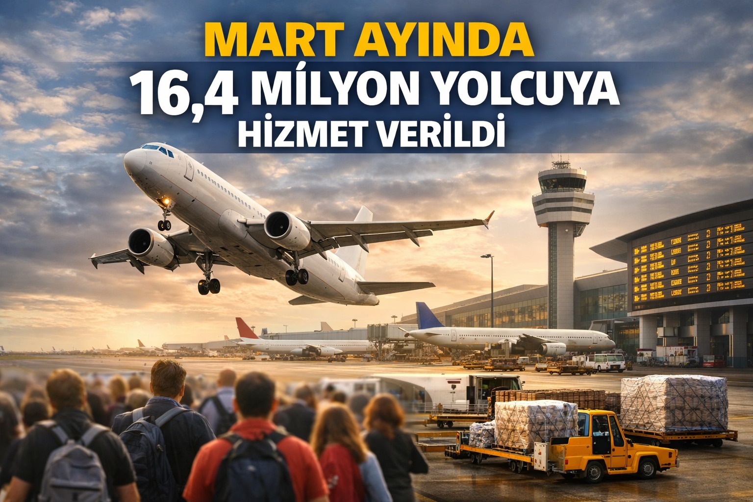 Mart Ayında Havalimanlarında 16,4 Milyon Yolcuya Hizmet Verildi