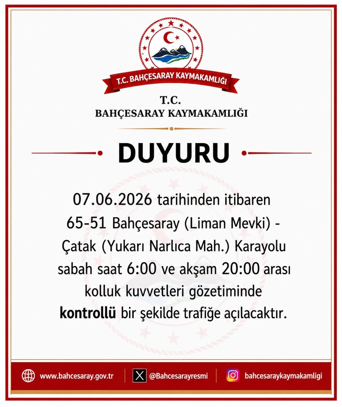Van-Bahçesaray yolu yaklaşık 6 ay