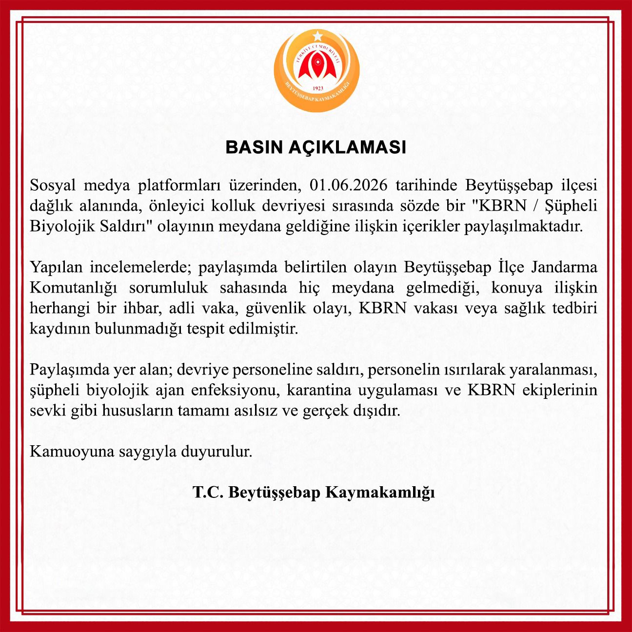 ŞIRNAK / TEKHA Şırnak’ın Beytüşşebap