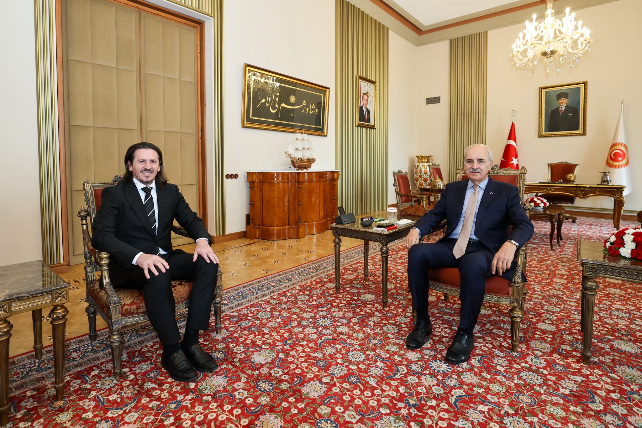 TBMM Başkanı Numan Kurtulmuş Kuzey Makedonyalı Bakanı Kabul Etti