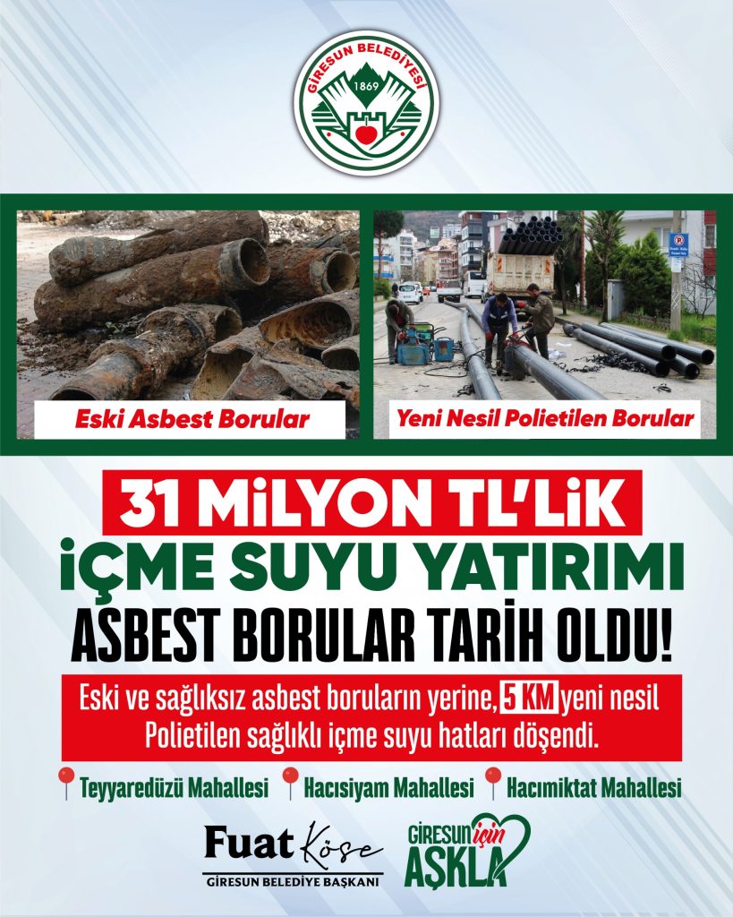 GİRESUN / TEKHA Giresun Belediyesi, Teyyaredüzü Mahallesi ile İnönü Caddesi’nde