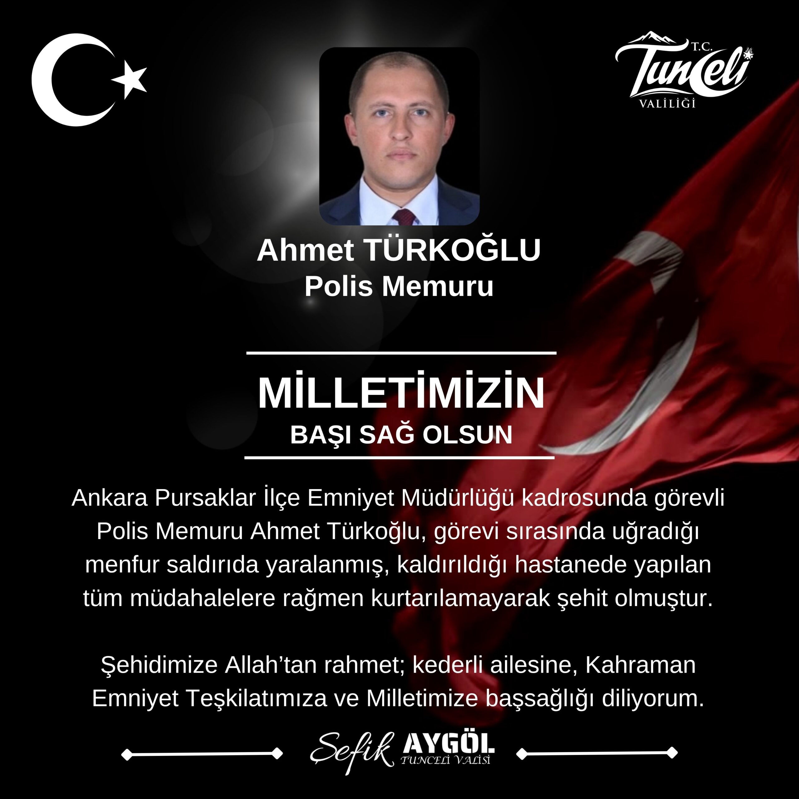 TUNCELİ / TEKHA Tunceli Valisi