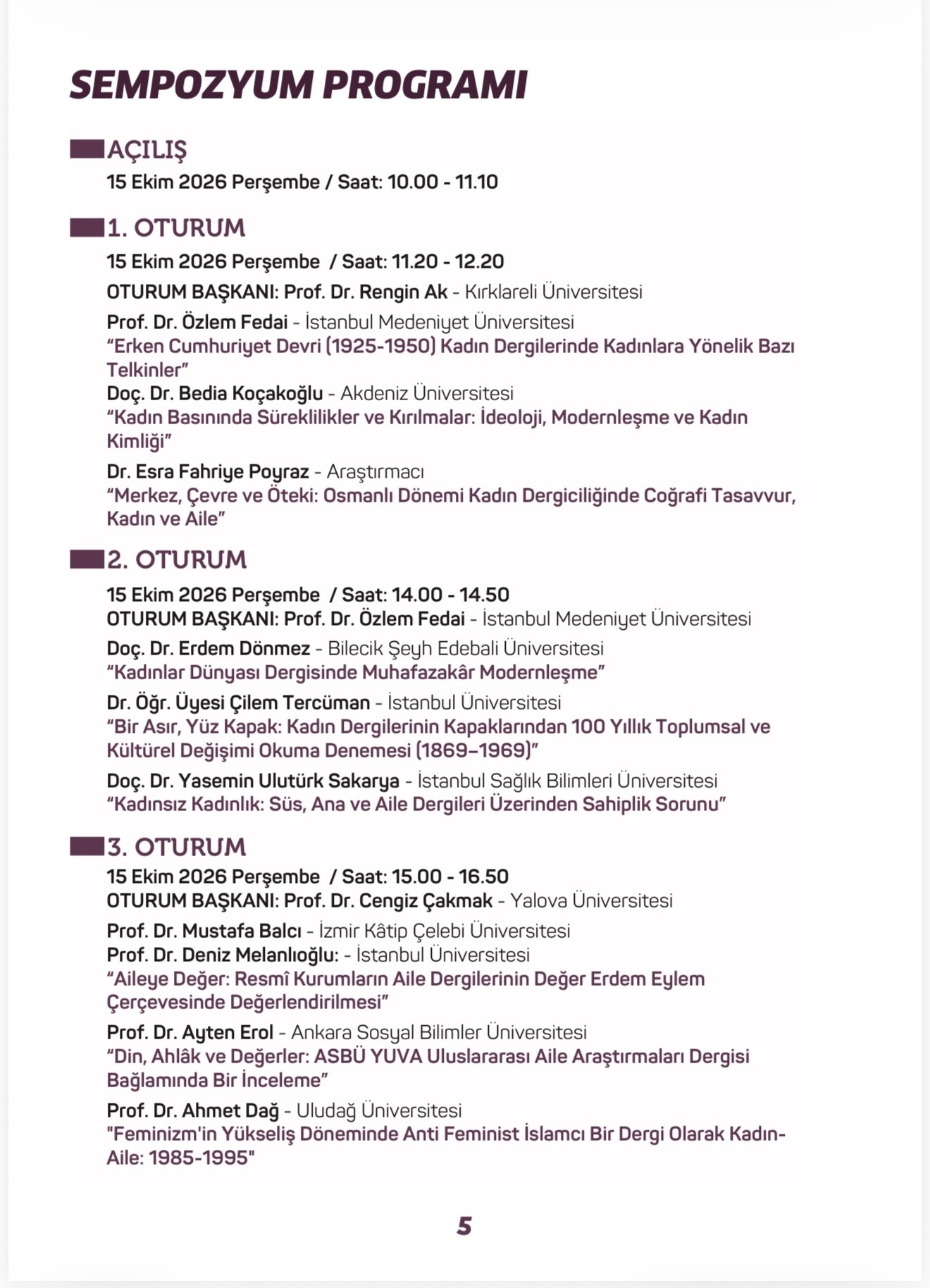 Gölcük’te Kadın ve Aile Dergileri Sempozyumu: Akademi Dünyası 9 Oturumda Buluşacak