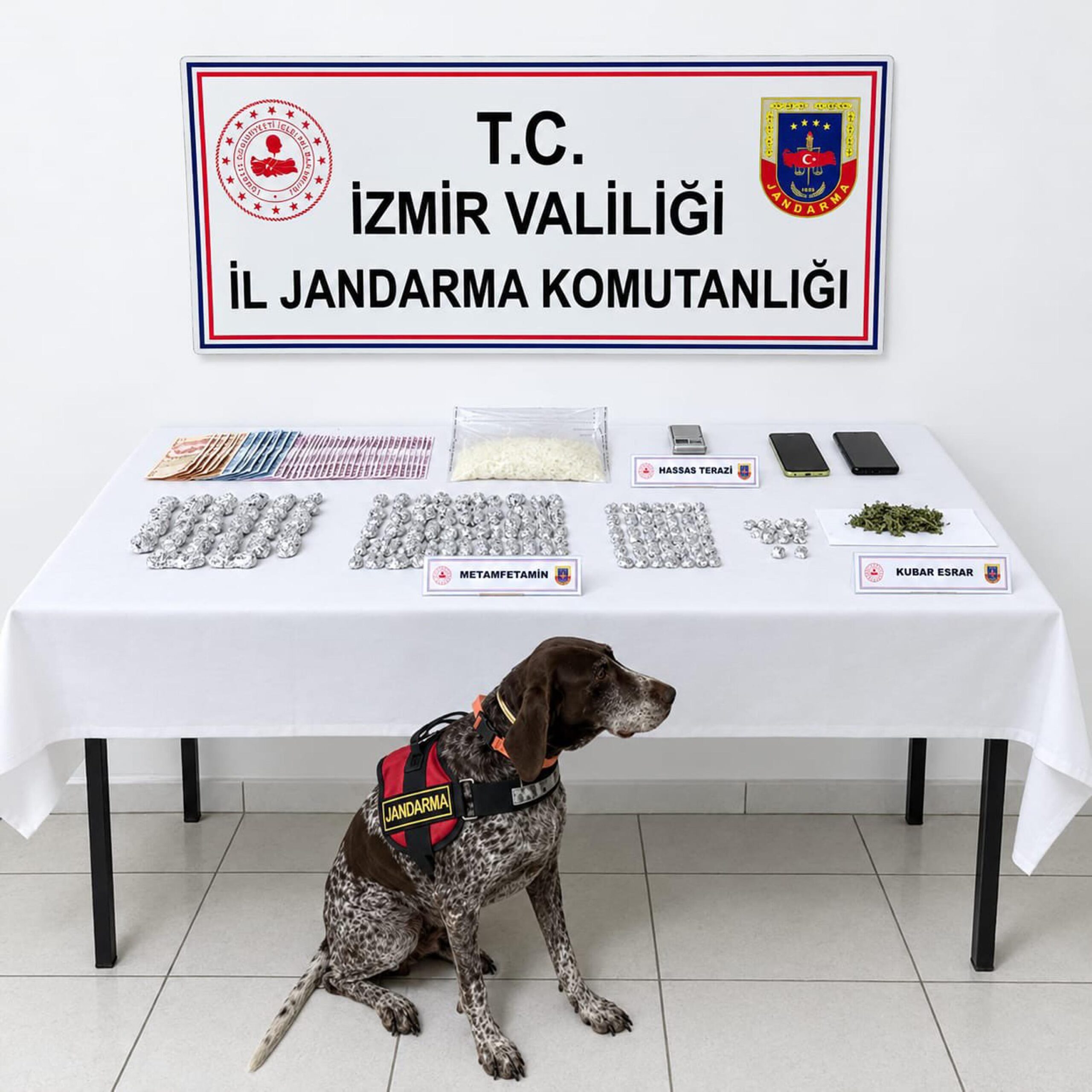 İZMİR / TEKHA İzmir’in Bayındır ilçesinde jandarma ekiplerince uyuşturucu madde