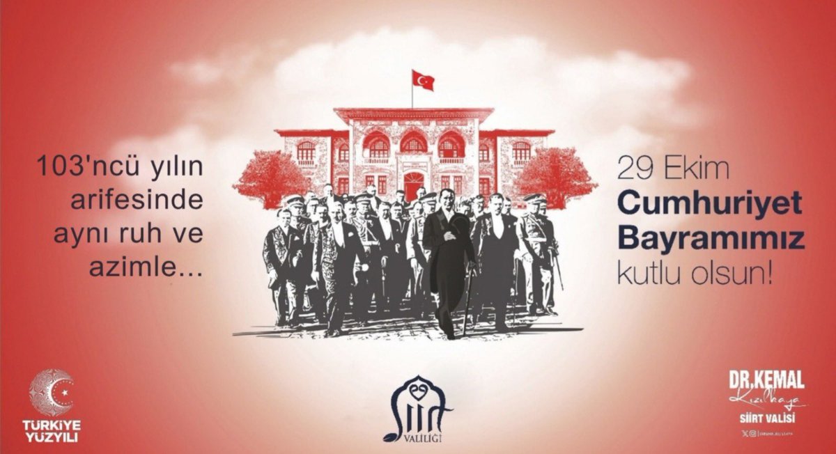 SİİRT / TEKHA Siirt Valisi Kemal Kızılkaya, 29 Ekim Cumhuriyet