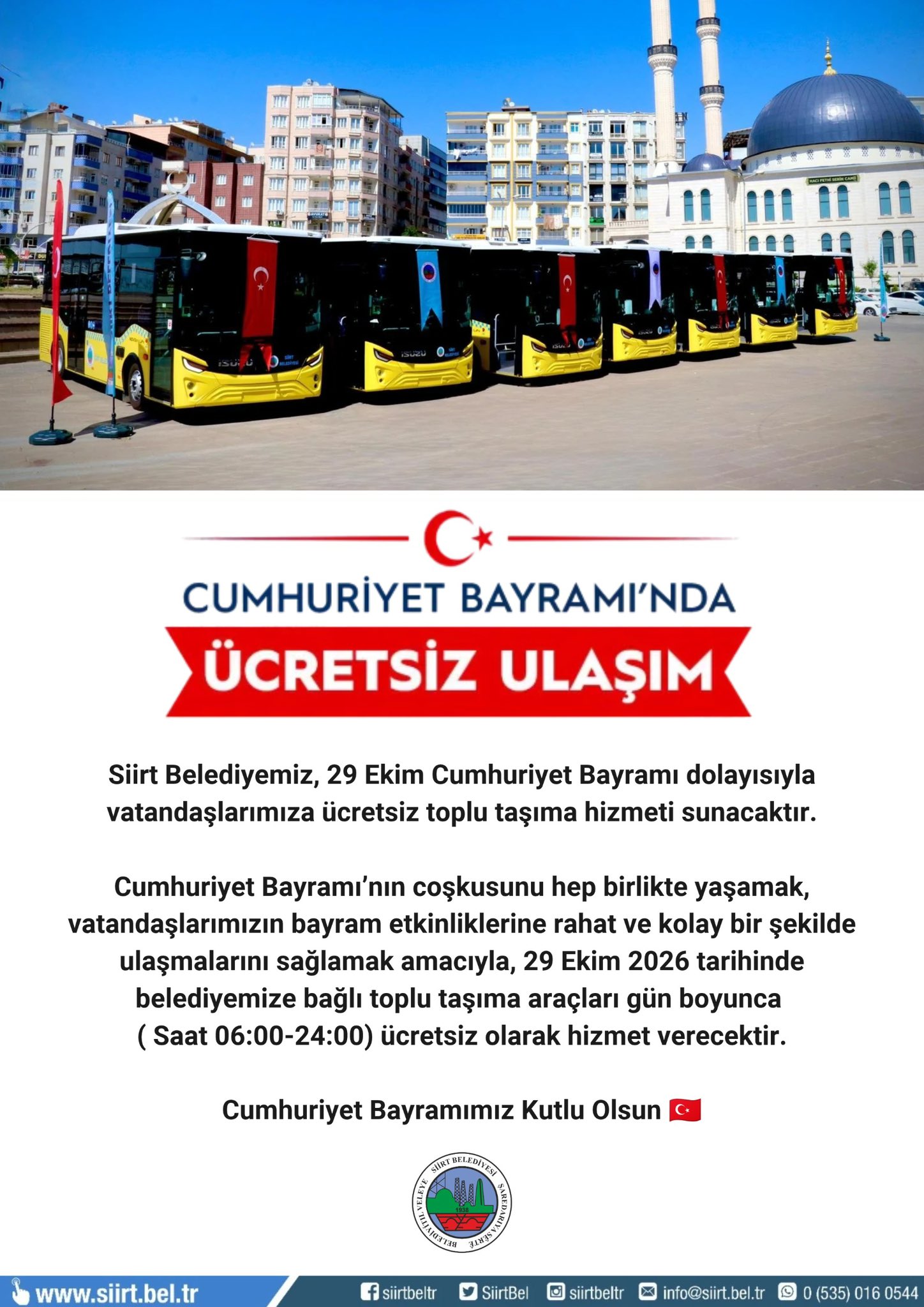 SİİRT / TEKHA Siirt Valiliği, Cumhuriyet’in ilanının 103. yıl dönümü